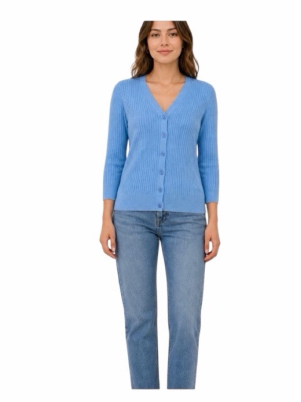 Jeanne Pierre Textured‎ V Neck Cardigan Sweater NWT